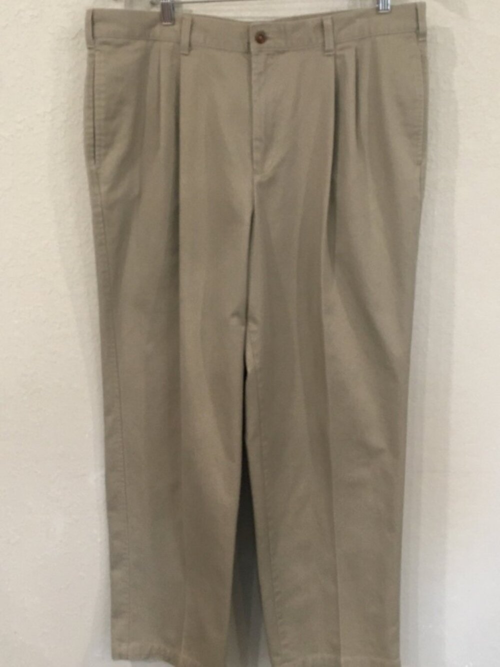 Farah Men 38x30 Pant Beige Dress Pleated Tapered 100% Cotton Career Minimalist